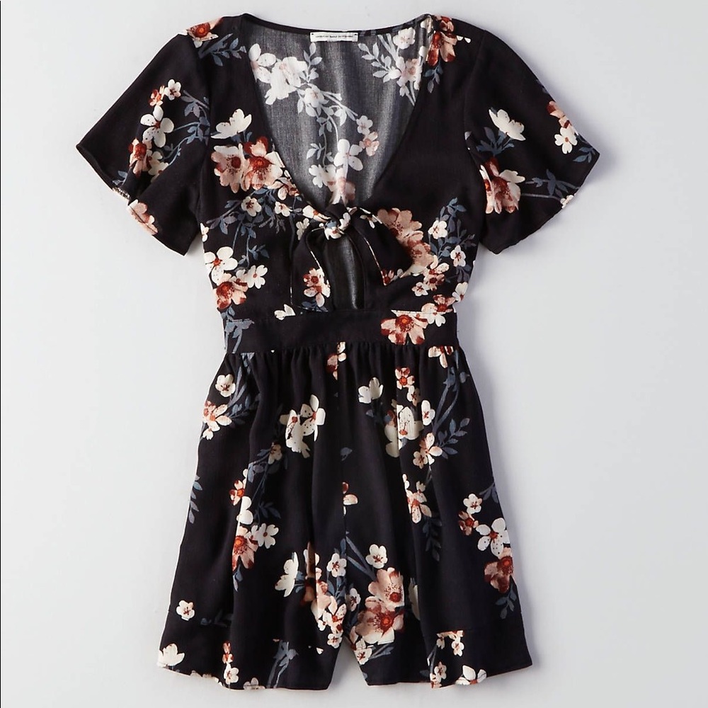 American Eagle Tie Front Romper